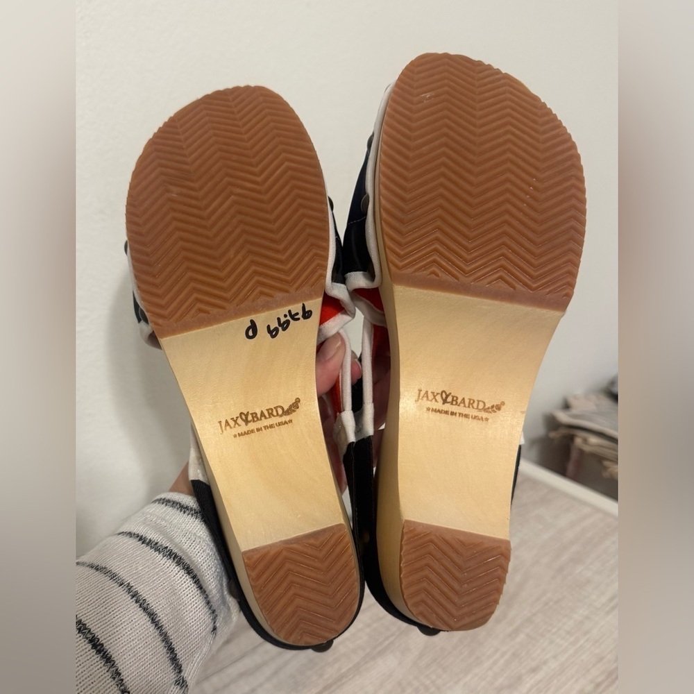 Jax & Bard x Flowfold Collab Puffin Sandal Wood Clog Black White Sz 40 US 9.5 10 - Picture 8 of 11